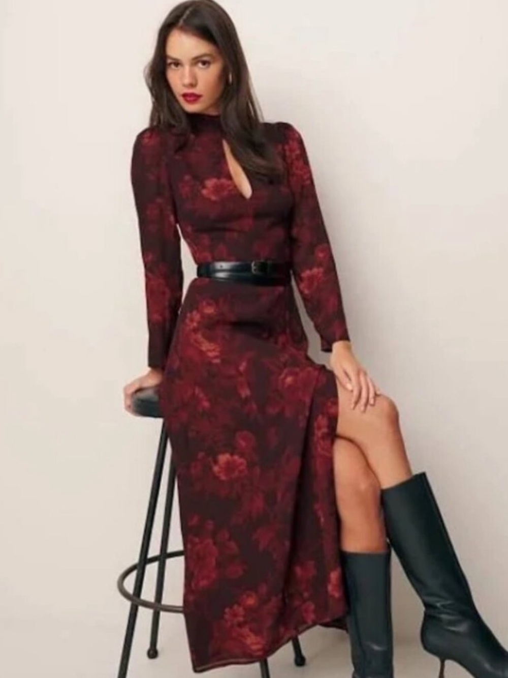 Reformation Castalia Long-Dress in Sanguine